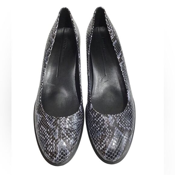 Ecco Blue Snake Print Block Heel Slip On Pumps Size 41 - Picture 2 of 10